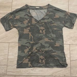 Camo Choker Neck Tee